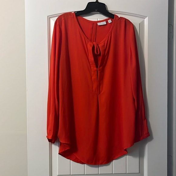 Res ling sleeve blouse with tie in front. Size XL - Picture 1 of 5
